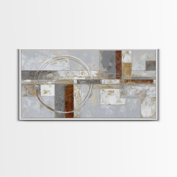 Silver Ocean Moonlight Scene Framed Canvas Print, Monochrome Art, Dopamine Decor, Living Room Decor, Mono, Modern Decor, MON-2x1-87