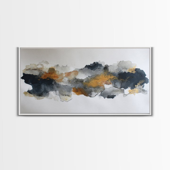 Black Ink Abstract Canvas Print, Monochrome Art, Living Room Decor, Abstract Art, Mono, Apartment Decor, Printable Art, MON-2x1-98