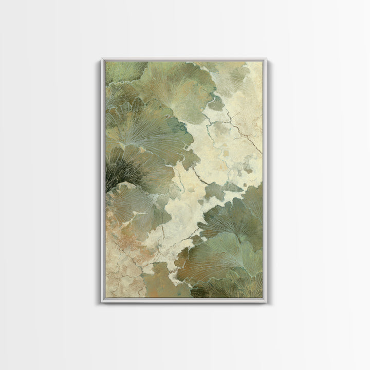 Gold Tonal Sunburst Medallion Framed Canvas Print, Monochrome Art, Textured Painting, Living Room Decor, Fine Art, Mono, MON-2x3-22