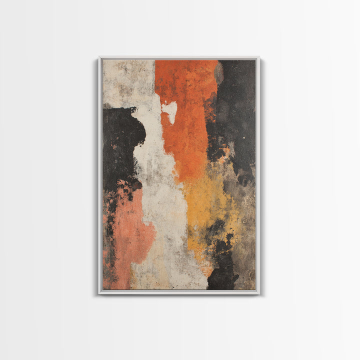 Burnt Orange Canyon Abstraction Framed Canvas Print, Monochrome Art, Bird Art, Living Room Decor, Fine Art, Mono, Boho Decor, MON-2x3-24