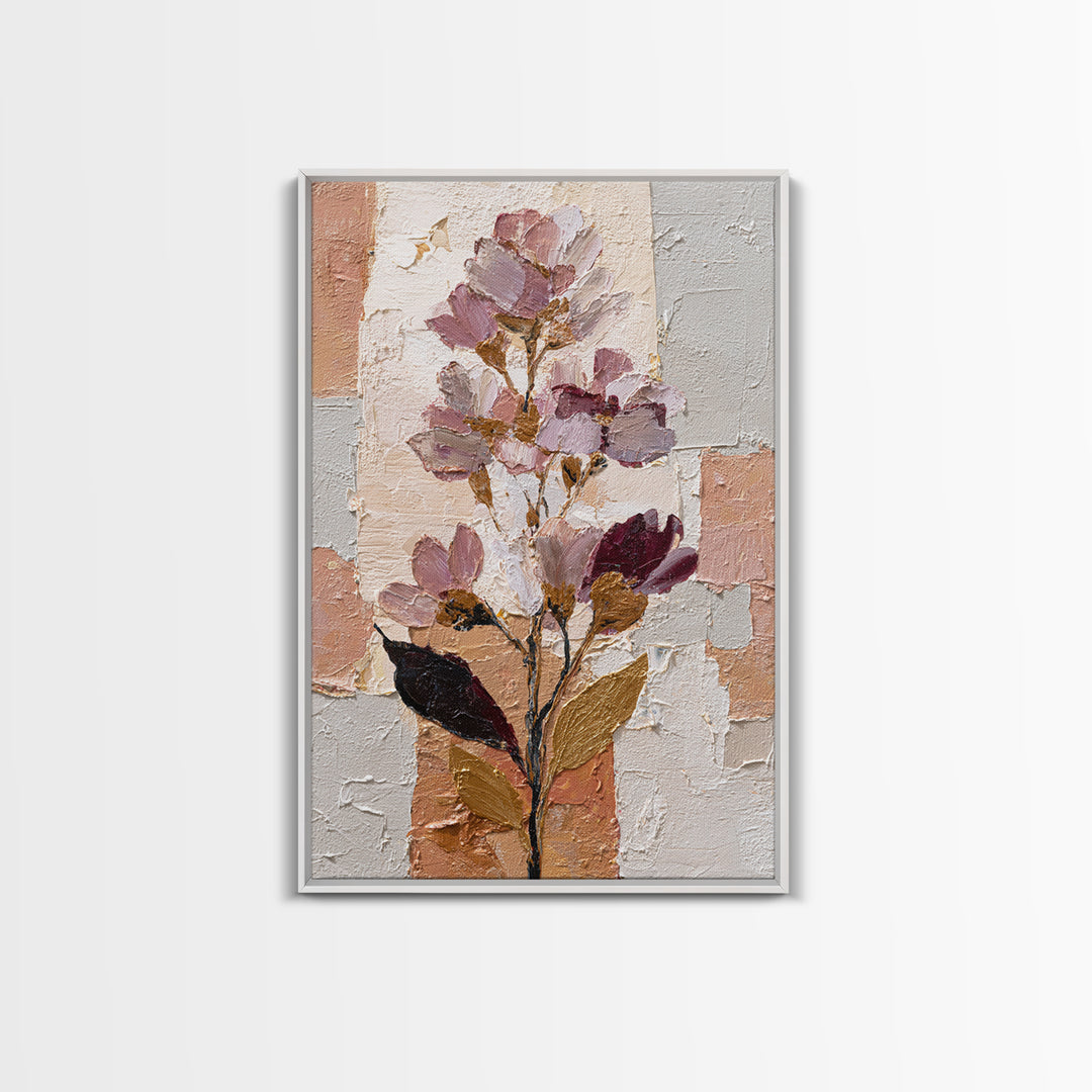 Monochrome Floral Bouquet Canvas Print, Monochrome Art, Living Room Decor, Oil Painting, Mono, Digital Wall Art, MON-2x3-50