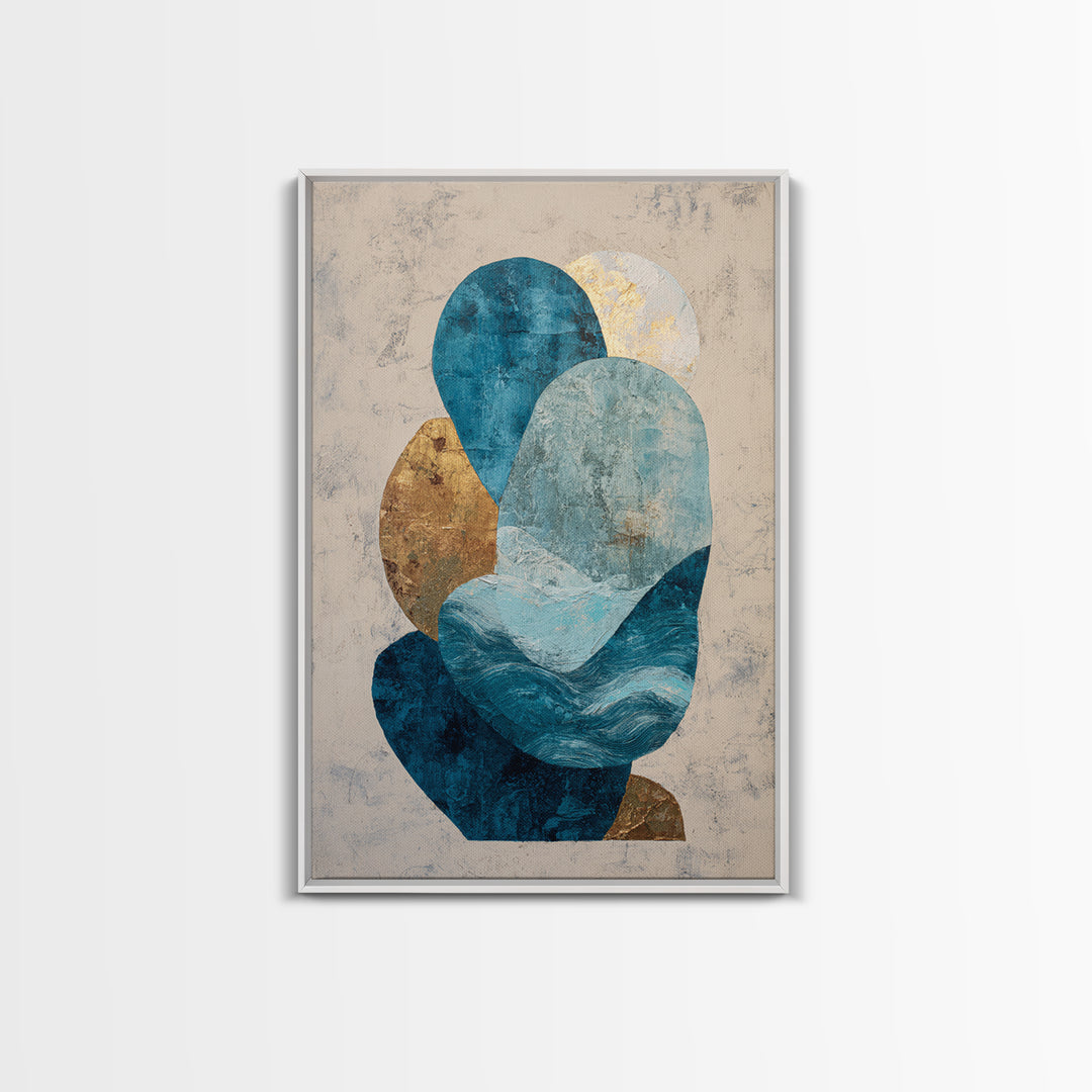 All Blue Ocean Abstraction Canvas Print, Monochrome Art, Bedroom Decor, Living Room Decor, Fine Art, Mono, Abstract Painting, MON-2x3-57