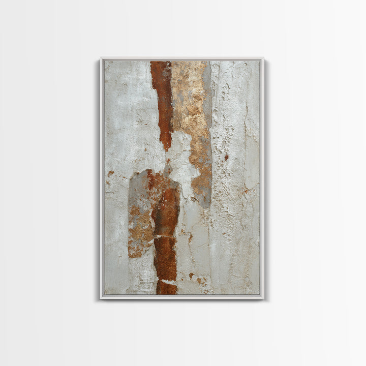 Cream on Cream Minimalist Forms Framed Canvas Print, Monochrome Art, Boho Decor, Living Room Decor, Fine Art, Mono, Art Print, MON-2x3-6