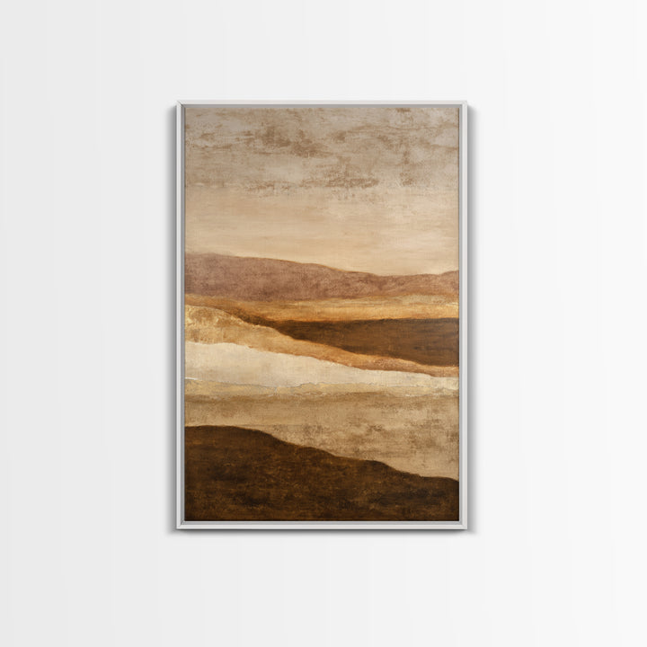 Warm Brown Desert Landscape Canvas Print, Monochrome Art, Digital Wall Art, Living Room Decor, Oil Painting, Mono, MON-2x3-65