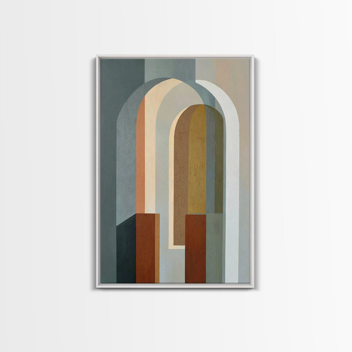 Gray Architectural Arch and Shadow Study Canvas Print, Monochrome Art, Home Decor, Living Room Decor, Oil Painting, Mono, MON-2x3-66