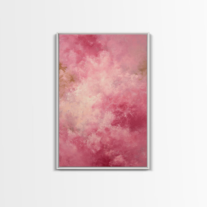 All Pink Cloudscape Framed Canvas Print, Monochrome Art, Mid Century Modern, Living Room Decor, Fine Art, Mono, Boho Wall Art, MON-2x3-68