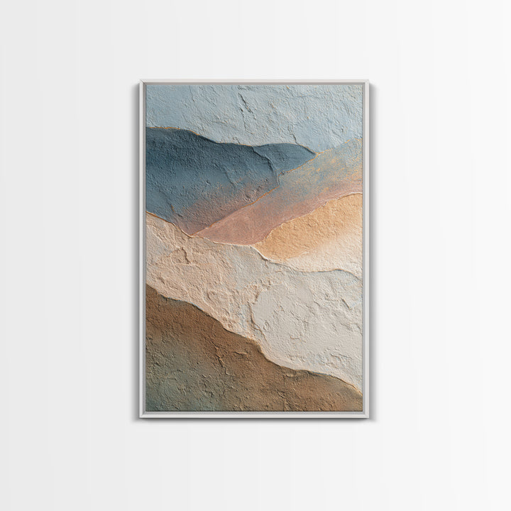 Blue Mountain Ridge Layers Framed Canvas Print, Monochrome Art, Contemporary Art, Living Room Decor, Mono, Original Art, MON-2x3-80