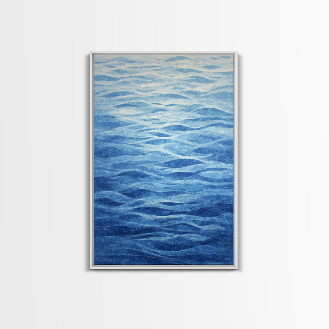 All Blue Ocean Abstraction Canvas Print, Monochrome Art, Bedroom Decor, Living Room Decor, Fine Art, Mono, Abstract Painting, MON-2x3-81