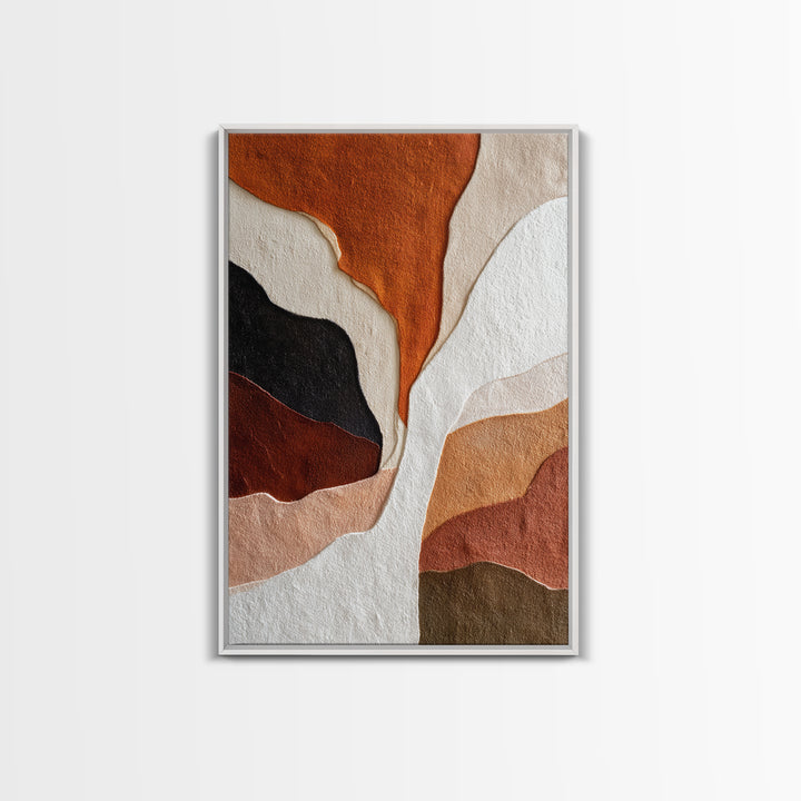 Burnt Orange Canyon Abstraction Canvas Print, Monochrome Art, Original Painting, Living Room Decor, Mono, Dopamine Decor, MON-2x3-96