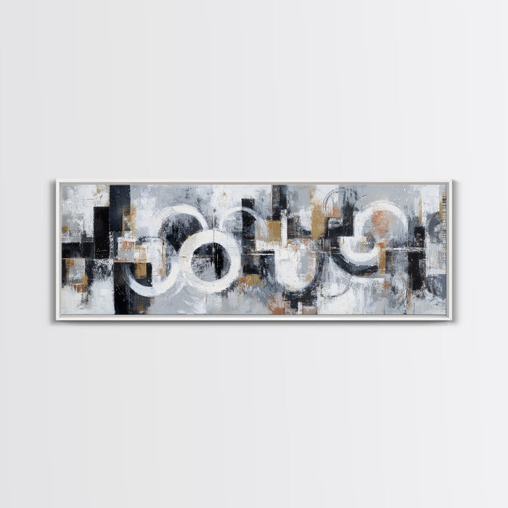 Black and White City Reflection Canvas Print, Monochrome Art, Large Wall Art, Living Room Decor, Mono, Modern Wall Art, MON-3x1-13