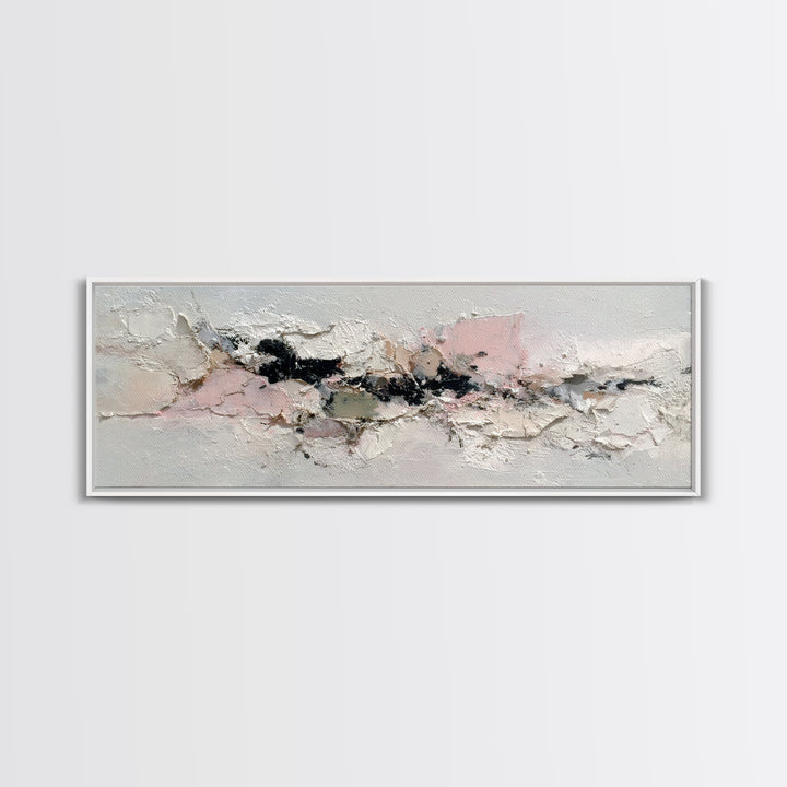 Ivory White Plaster Texture Composition Canvas Print, Monochrome Art, Living Room Decor, Fine Art, Mono, Gallery Decor, MON-3x1-21