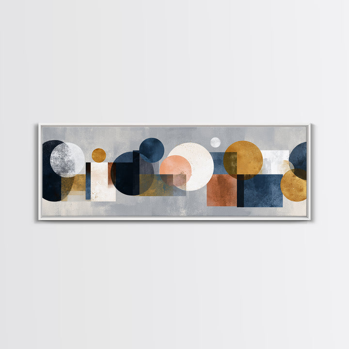 Cream on Cream Minimalist Forms Canvas Print, Monochrome Art, Mid Century Modern, Living Room Decor, Mono, Boho Wall Art, MON-3x1-38