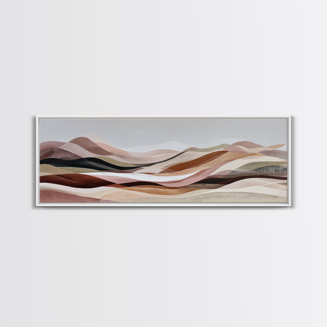 Warm Brown Desert Landscape Canvas Print, Monochrome Art, Dark Academia Decor, Living Room Decor, Fine Art, Mono, Wall Decor, MON-3x1-49