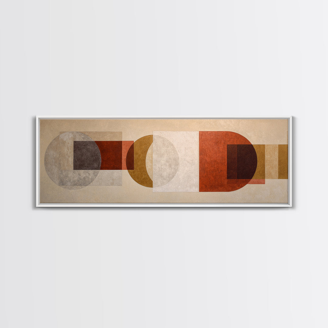 Cream on Cream Minimalist Forms Canvas Print, Monochrome Art, Gallery Decor, Living Room Decor, Oil Painting, Mono, MON-3x1-62