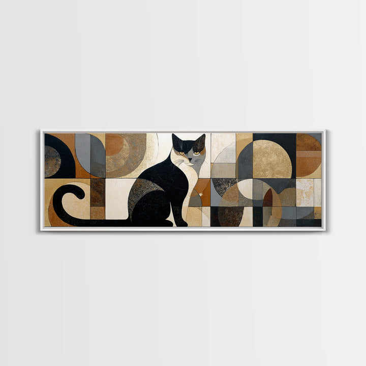 Monochrome Cat Portrait Canvas Print, Monochrome Art, Digital Wall Art, Living Room Decor, Fine Art, Mono, Unique Wall Art, MON-3x1-75