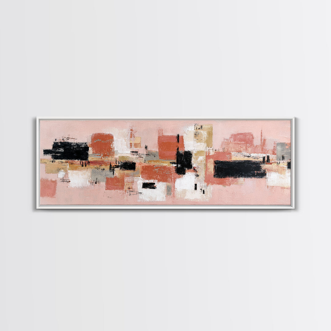 Burnt Orange Canyon Abstraction Canvas Print, Monochrome Art, Modern Wall Art, Living Room Decor, Mono, Statement Artwork, MON-3x1-8
