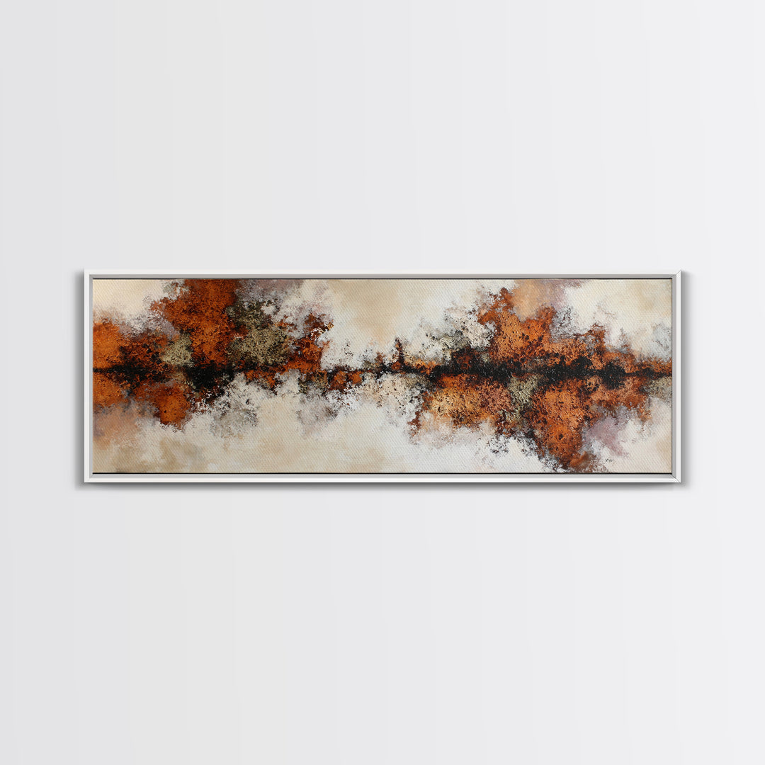 Burnt Orange Canyon Abstraction Canvas Print, Monochrome Art, Poster, Living Room Decor, Fine Art, Mono, Textured Wall Art, MON-3x1-80