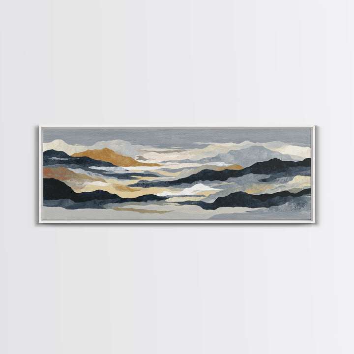Charcoal Mountain Landscape Canvas Print, Monochrome Art, Art Print, Living Room Decor, Fine Art, Mono, Printable Art, MON-3x1-92