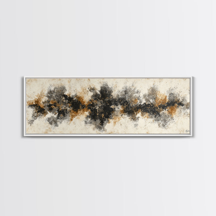 Black Ink Abstract Canvas Print, Monochrome Art, Printable Art, Living Room Decor, Abstract Art, Mono, Minimalist Wall Art, MON-3x1-94