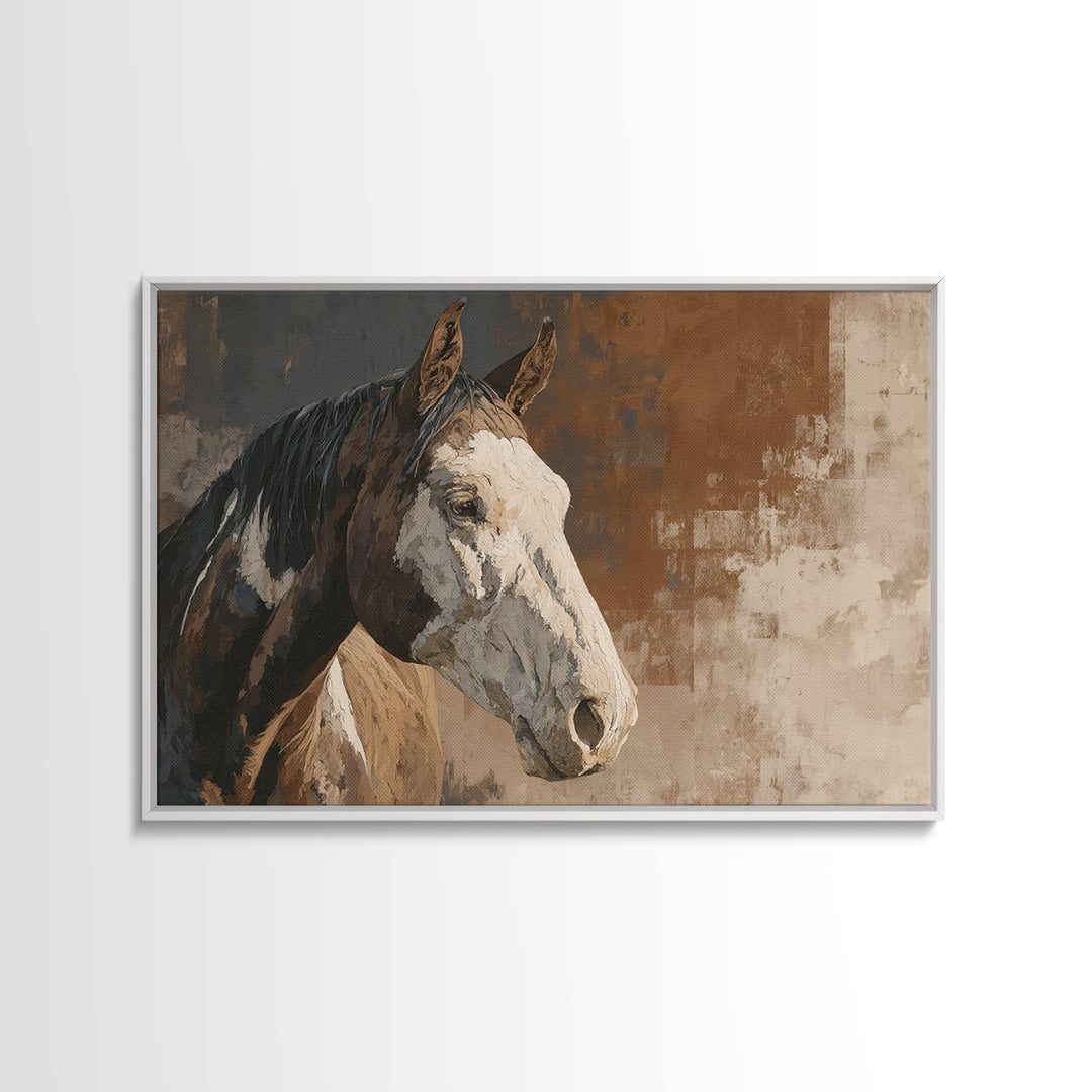 Sepia Horse Portrait Canvas Print, Monochrome Art, Apartment Decor, Living Room Decor, Fine Art, Mono, Moody Wall Art, MON-3x2-30
