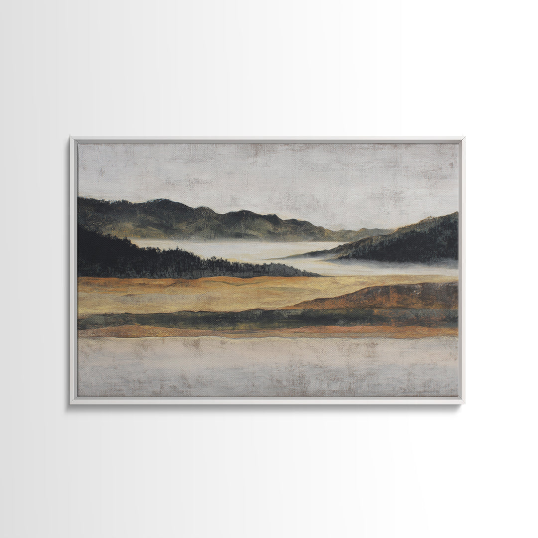 Charcoal Mountain Landscape Canvas Print, Monochrome Art, Printable Art, Living Room Decor, Oil Painting, Mono, MON-3x2-32