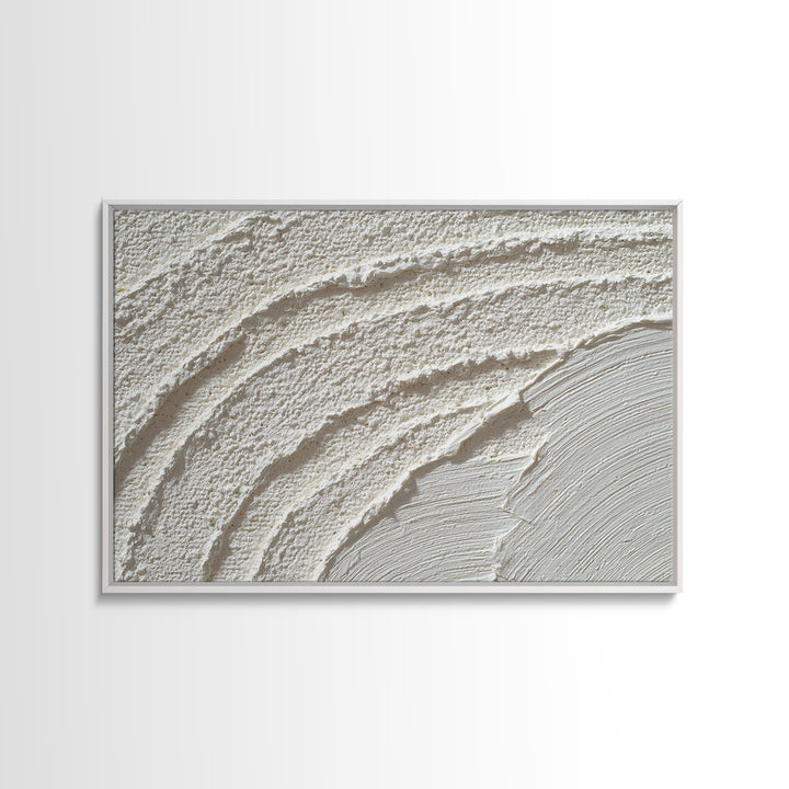 Ivory White Plaster Texture Composition Canvas Print, Monochrome Art, Boho Wall Art, Living Room Decor, Fine Art, Mono, MON-3x2-33