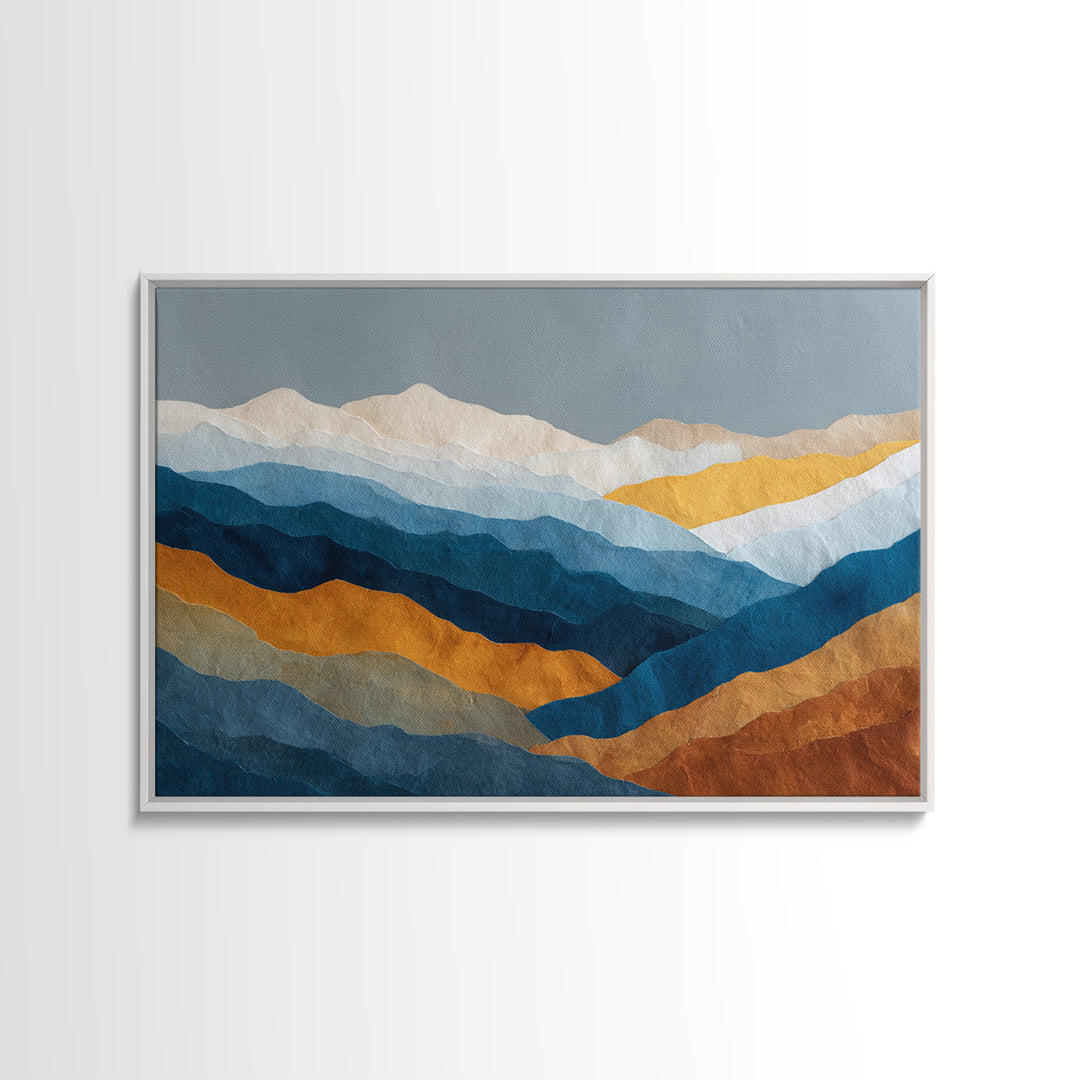 Blue Mountain Ridge Layers Canvas Print, Monochrome Art, Art Print, Living Room Decor, Fine Art, Mono, Printable Art, MON-3x2-4