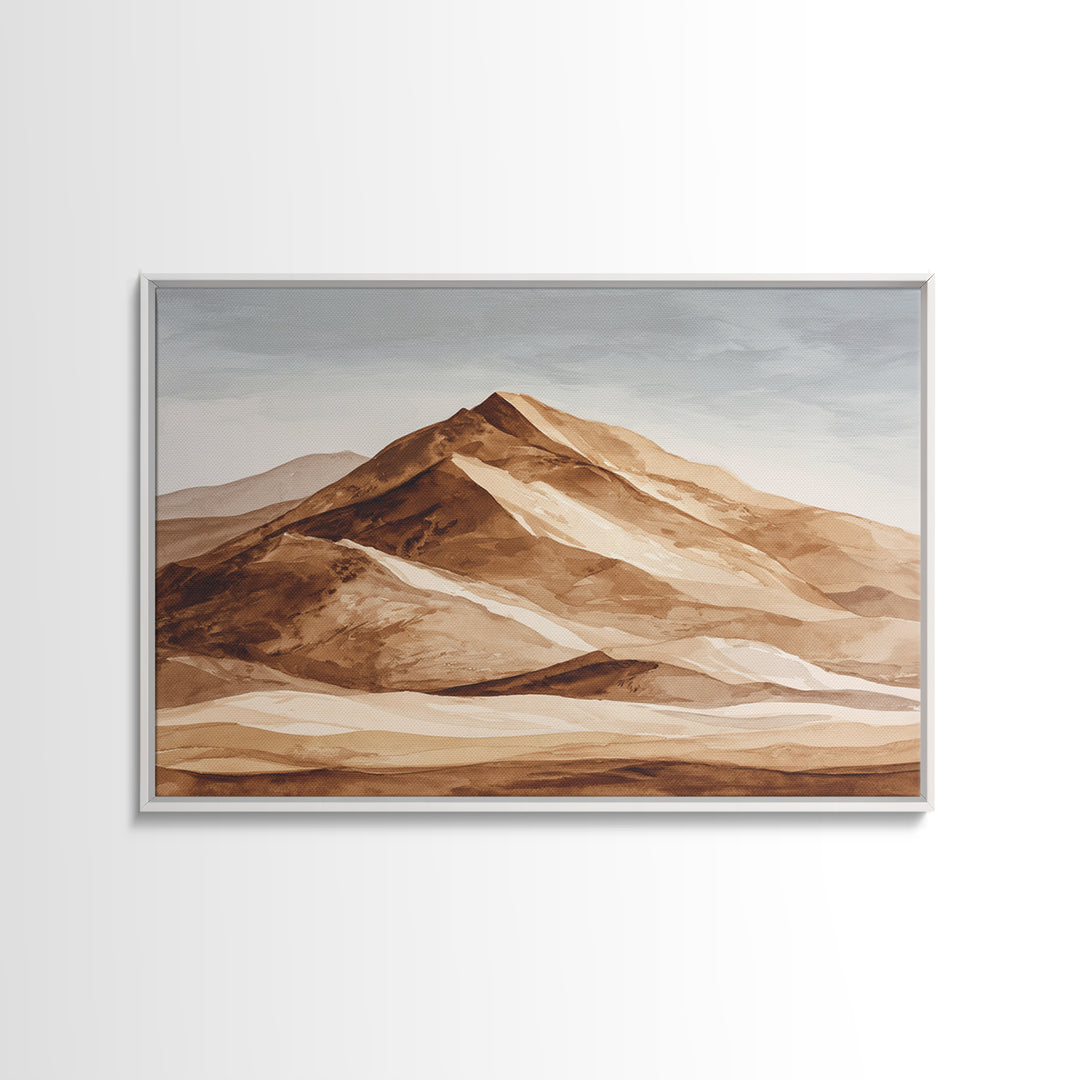 Warm Brown Desert Landscape Canvas Print, Monochrome Art, Dopamine Decor, Living Room Decor, Fine Art, Mono, Modern Decor, MON-3x2-61