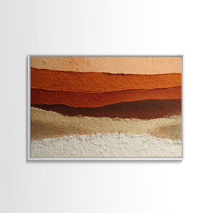 Burnt Orange Canyon Abstraction Canvas Print, Monochrome Art, Wall Decor, Living Room Decor, Oil Painting, Mono, Wall Art, MON-3x2-68