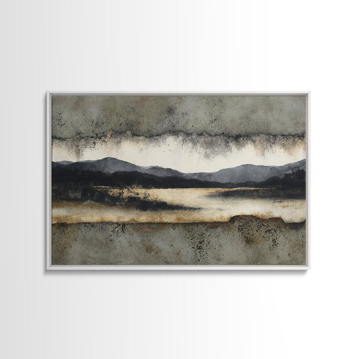 Black Ink Abstract Framed Canvas Print, Monochrome Art, Modern Wall Art, Living Room Decor, Abstract Art, Mono, MON-3x2-82