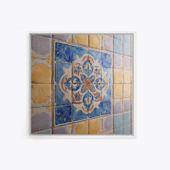 Ornate Zellige Tile Pattern Canvas Print, Moroccan Art, Art, Living Room Decor, Fine Art, Marrakesh, Modern Wall Art, MOR-1x1-49