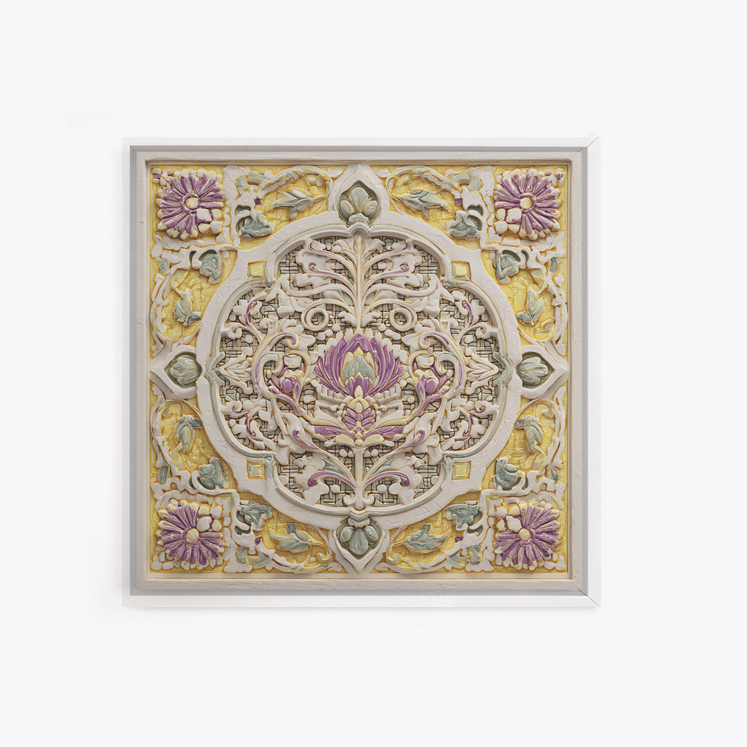 Patterned Door Hardware and Carved Wood Detail Canvas Print, Moroccan Art, Statement Artwork, Living Room Decor, Marrakesh, MOR-1x1-67