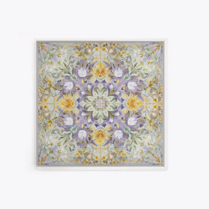 Henna Floral Ornament Pattern Framed Canvas Print, Moroccan Art, Printable Wall Art, Living Room Decor, Oil Painting, Marrakesh, MOR-1x1-8