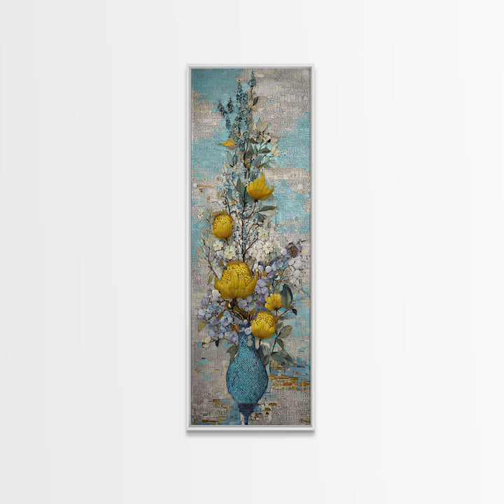 Turquoise Tile Fish Scale Pattern Canvas Print, Moroccan Art, Map Wall Art, Living Room Decor, Marrakesh, Luxury Decor, MOR-1x3-33
