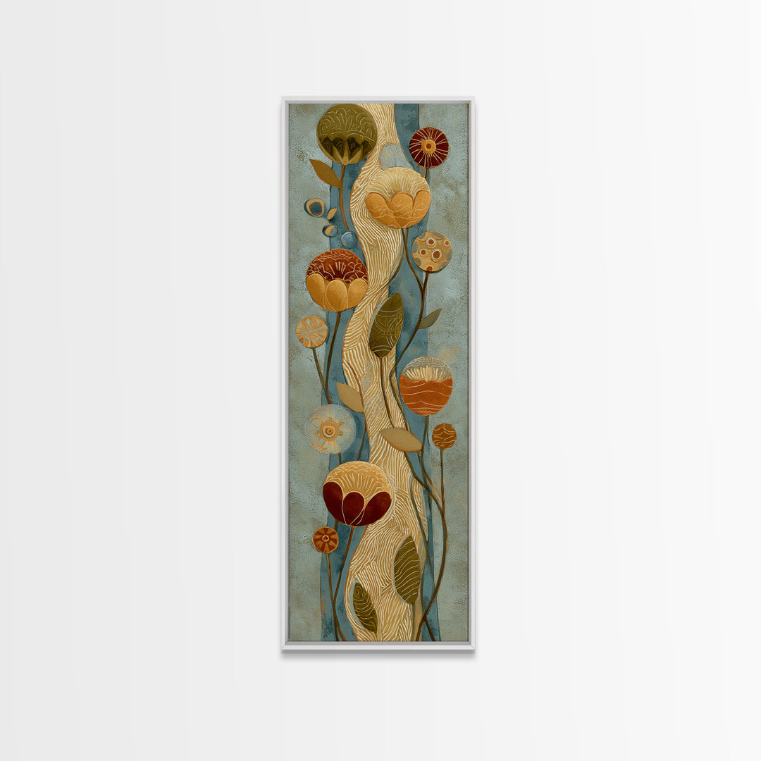 Henna Floral Ornament Pattern Canvas Print, Moroccan Art, Moroccan, Living Room Decor, Oil Painting, Marrakesh, Travel Wall Art, MOR-1x3-44