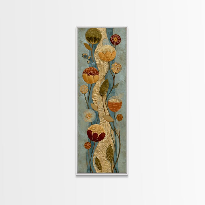 Henna Floral Ornament Pattern Canvas Print, Moroccan Art, Moroccan, Living Room Decor, Oil Painting, Marrakesh, Travel Wall Art, MOR-1x3-44