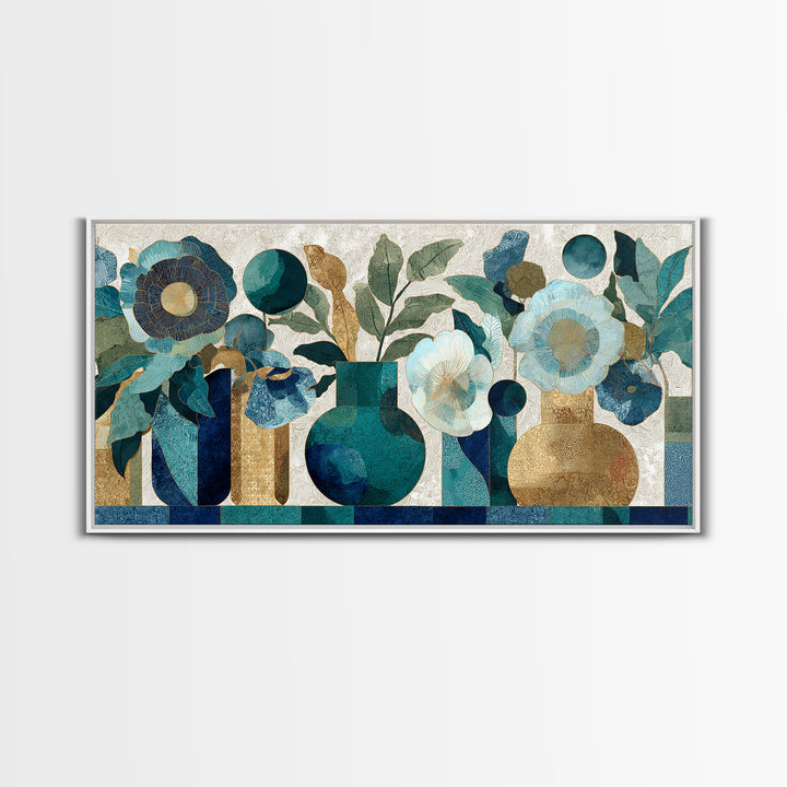 Henna Floral Ornament Pattern Canvas Print, Moroccan Art, Luxury Decor, Living Room Decor, Oil Painting, Marrakesh, Printable, MOR-2x1-4