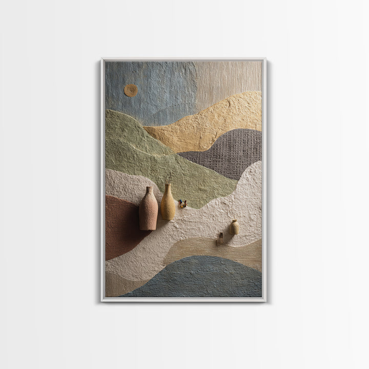 Sahara Dune Waves Framed Canvas Print, Moroccan Art, Boho Decor, Living Room Decor, Oil Painting, Marrakesh, Ramadan Decor, MOR-2x3-100