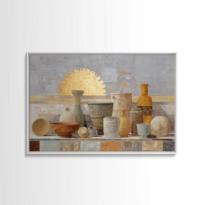 Gold Geometric Sunburst Framed Canvas Print, Moroccan Art, Living Room Decor, Fine Art, Marrakesh, Travel Poster, Map Wall Art, MOR-3x2-100