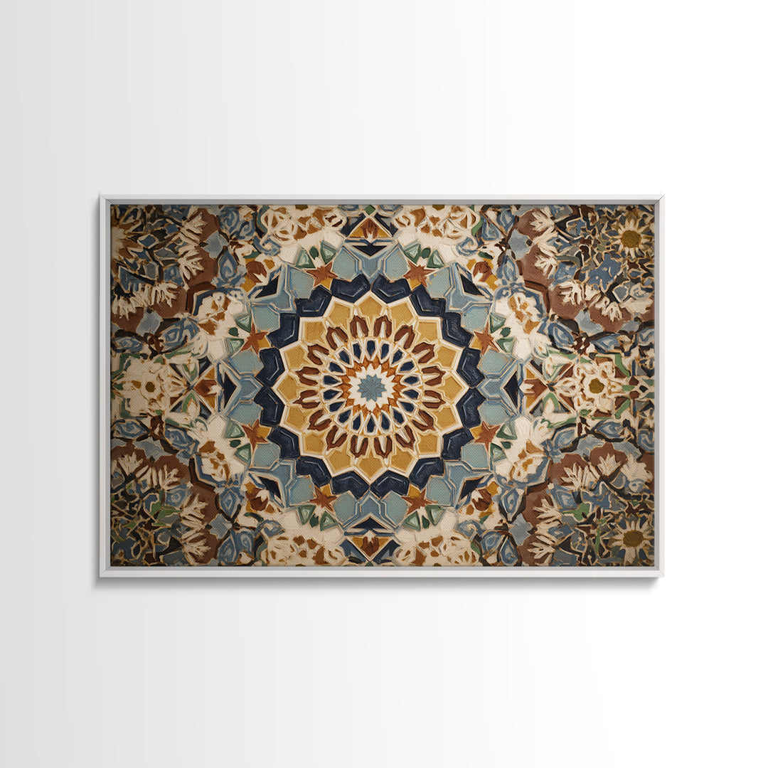 Islamic Geometric Rosette Canvas Print, Moroccan Art, Modern Decor, Living Room Decor, Abstract Art, Marrakesh, Wall Decor, MOR-3x2-16