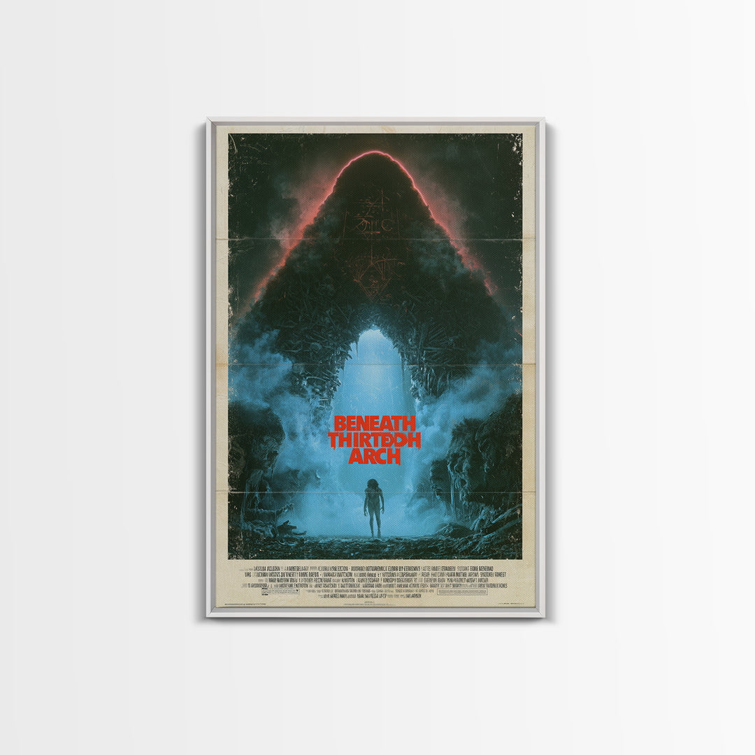 Beneath The Thirteenth Arch, English Language Horror Movie Poster, 1980s Vhs Nightmare Cover Inspired Art, Gothic Cinema Wall Art