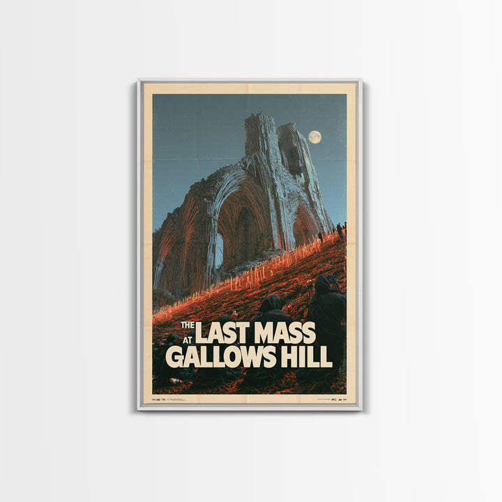 The Last Mass At Gallows Hill, English Language Horror Movie Poster, Giallo Horror Art, Classic Monster Poster, Framed Canvas Print