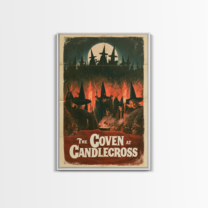 The Coven At Candlecross, English Language Horror Movie Poster, 1960s Horror Art, Retro Horror Movie Art, Framed Canvas Print