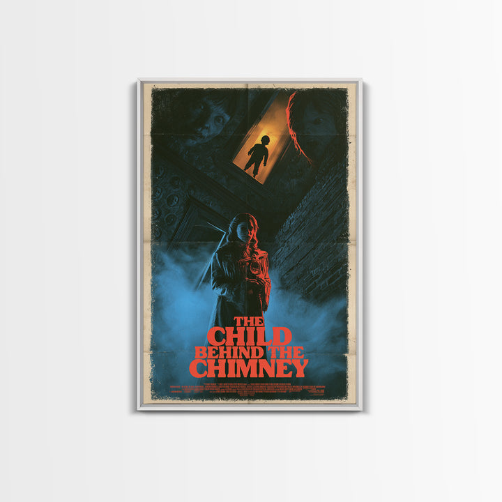 The Child Behind The Chimney, English Language Horror Movie Poster, 1980s Vhs Nightmare Cover Inspired Art, Cult Horror Poster, Canvas Print