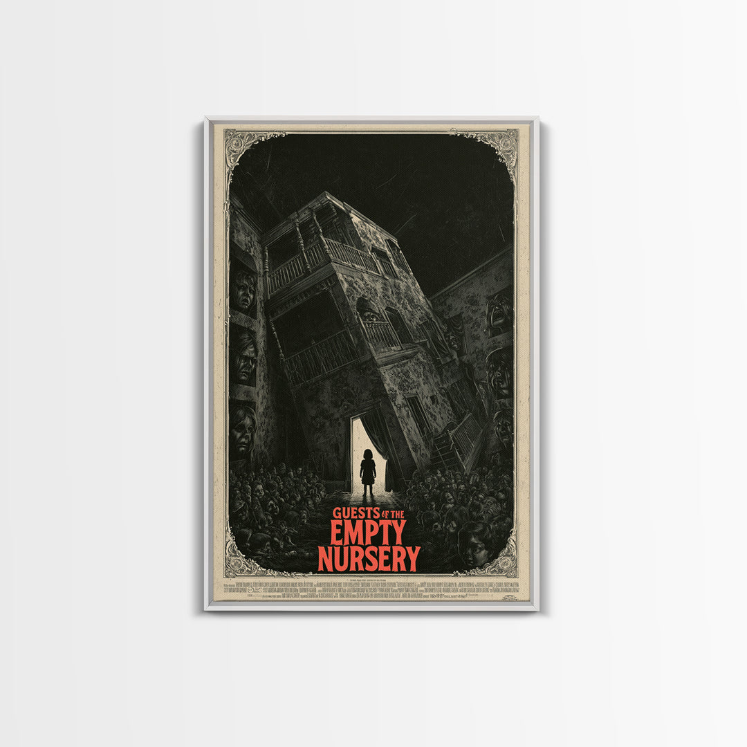 Guests Of The Empty Nursery, English Language Horror Movie Poster, Giallo Horror Art, Cult Horror Poster, Framed Canvas Print