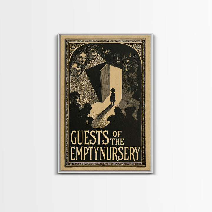 Guests Of The Empty Nursery, English Language Horror Movie Poster, Decadent Line Art, Classic Monster Poster, Horror Wall Decor