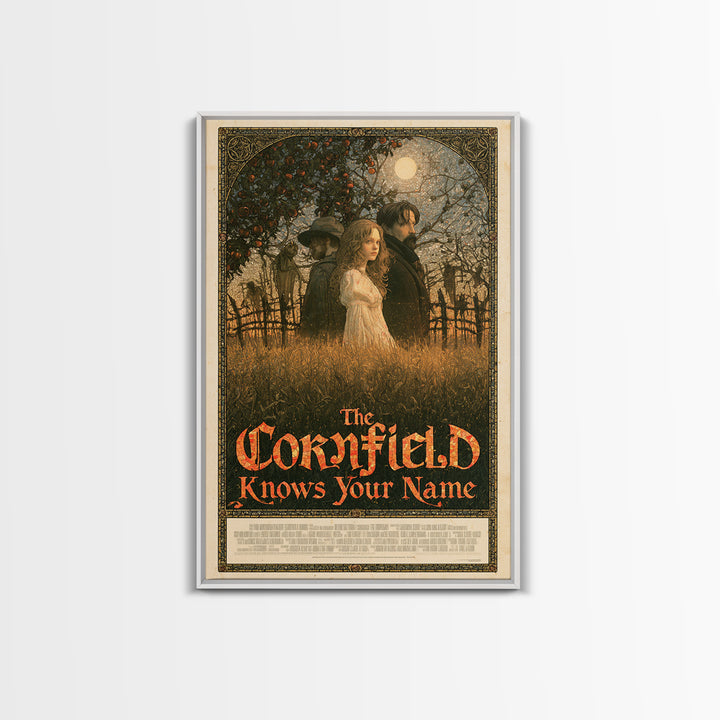 The Cornfield Knows Your Name, English Language Horror Movie Poster, Stained Glass Gothic Art, Classic Monster Poster, Canvas Print