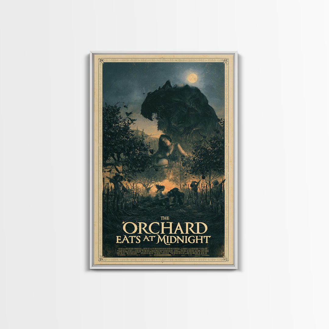 The Orchard Eats At Midnight, English Language Horror Movie Poster, Gothic Nightmare Art, Retro Horror Movie Art, Canvas Print
