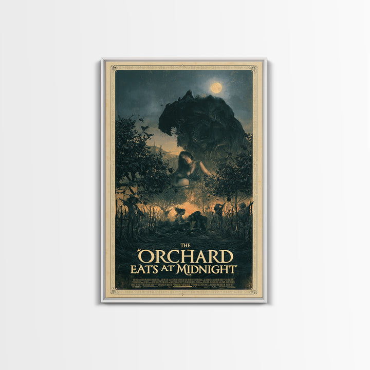 The Orchard Eats At Midnight, English Language Horror Movie Poster, Gothic Nightmare Art, Retro Horror Movie Art, Canvas Print