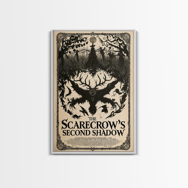 The Scarecrow'S Second Shadow, English Language Horror Movie Poster, Decadent Line Art, Cult Horror Poster, Canvas Print